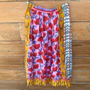 Colorful Floral Silk Women's Skirt